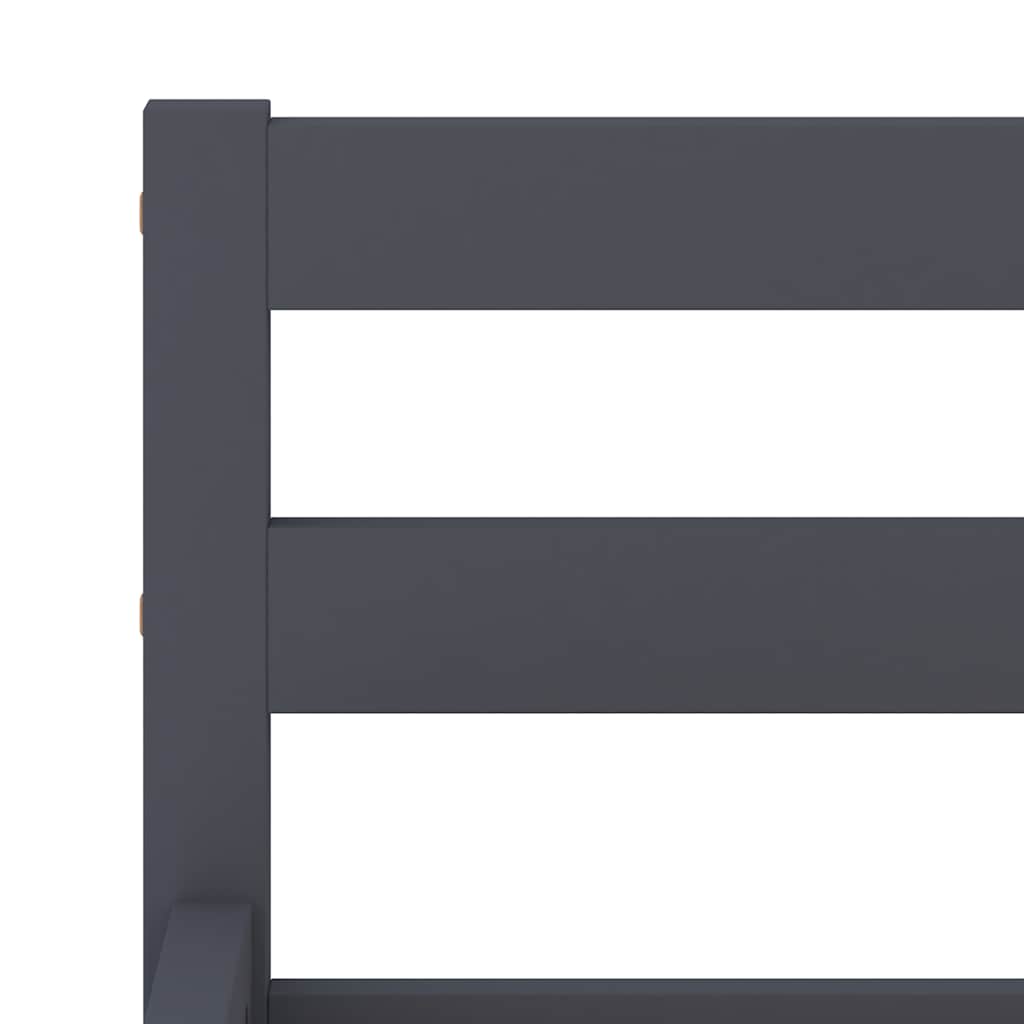 Bed Frame without Mattress Solid Pine Wood Grey 160 x 200 cm