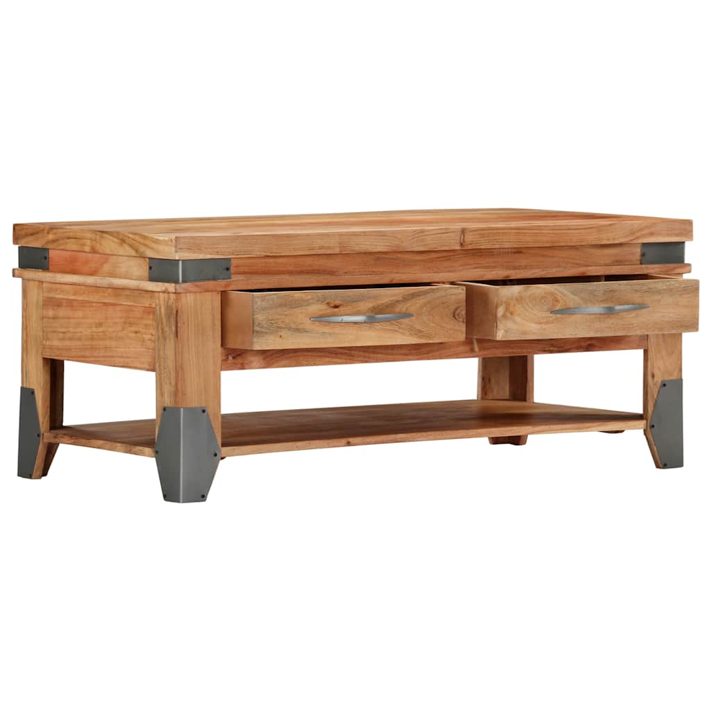 282751 vidaXL Coffee Table 110x52x45 cm Solid Acacia Wood 4