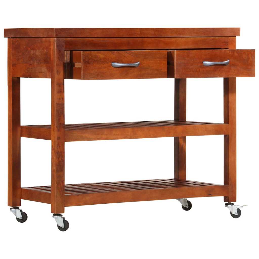 282753 vidaXL Kitchen Trolley 100x48x89 cm Solid Acacia Wood 2