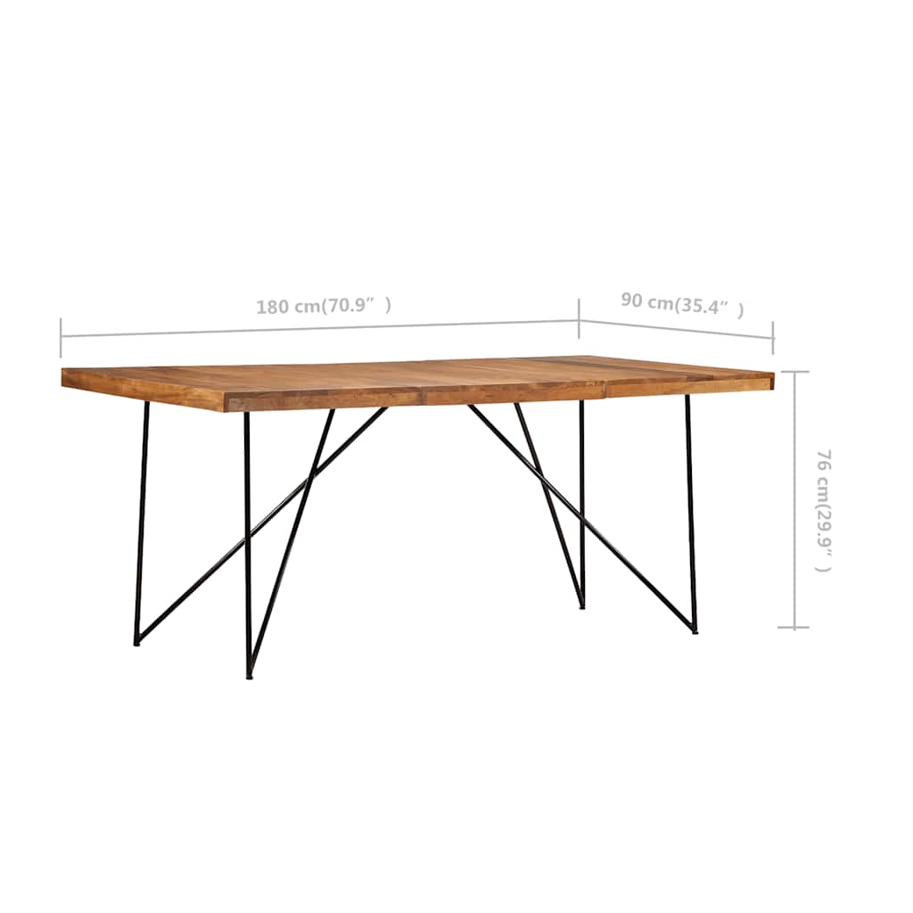 282881 vidaXL Dining Table 180x90x76 cm Solid Acacia Wood 6