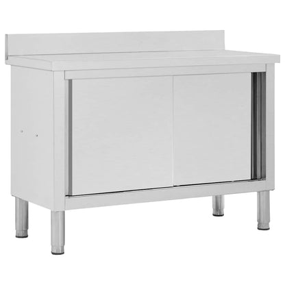Work Tables with Sliding Doors 2pcs 120 x 50 x (95-97) cm