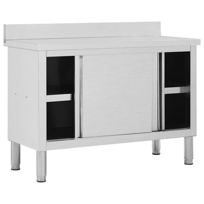 Work Tables with Sliding Doors 2pcs 120 x 50 x (95-97) cm
