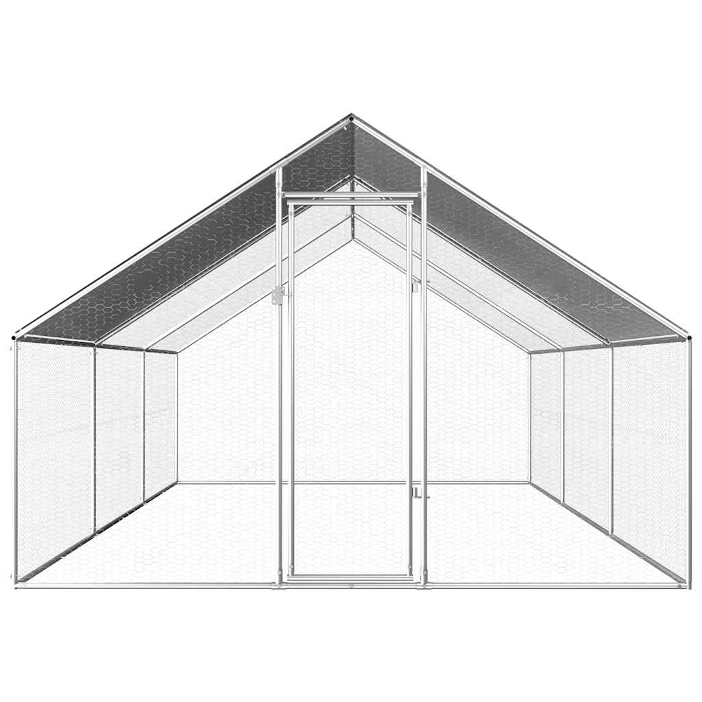 vidaXL Outdoor Chicken Cage 2.75x6x1.92 m Galvanised Steel 2