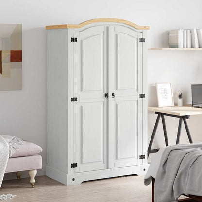 282620 vidaXL Wardrobe Mexican Pine Corona Range 2 Doors White 1