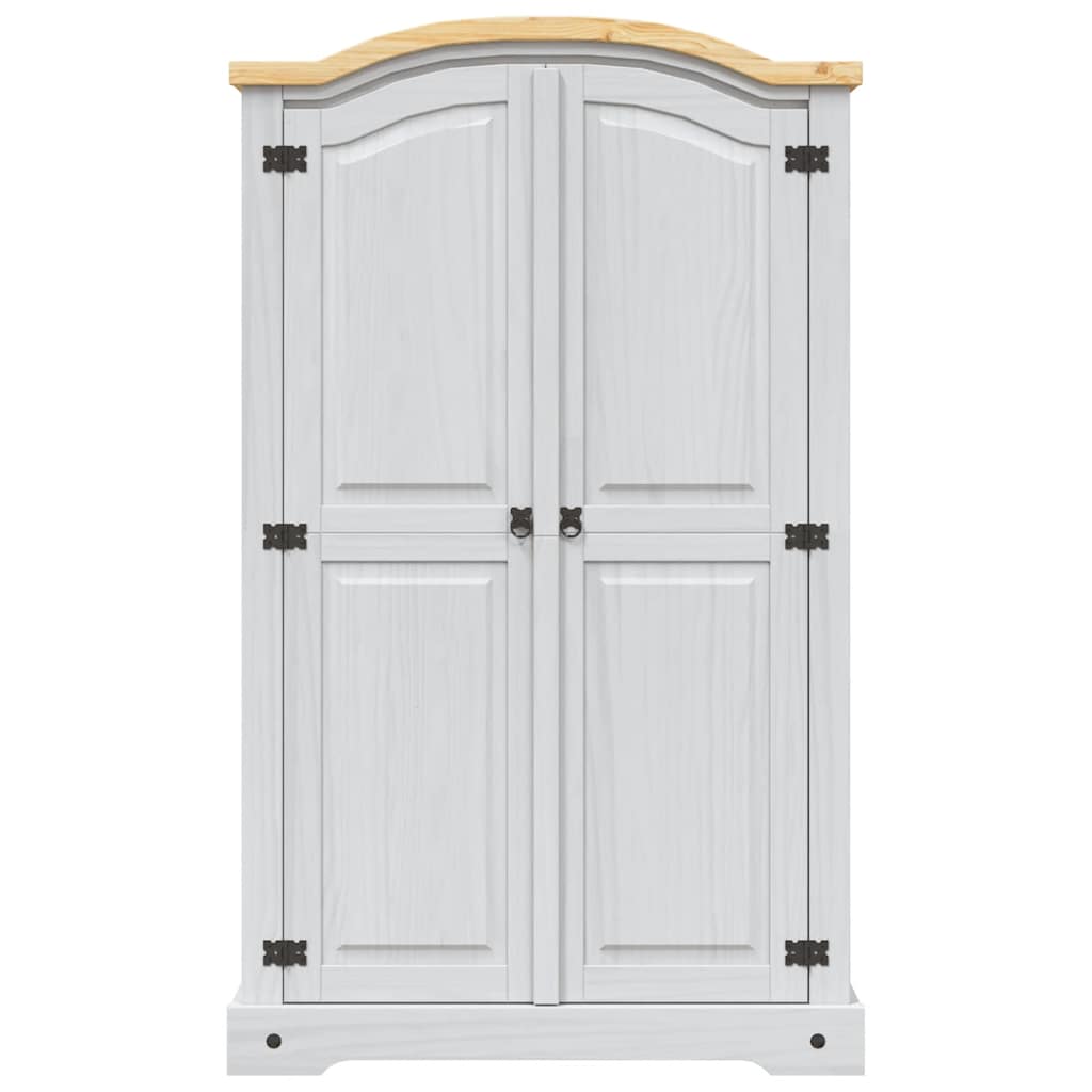 282620 vidaXL Wardrobe Mexican Pine Corona Range 2 Doors White 3
