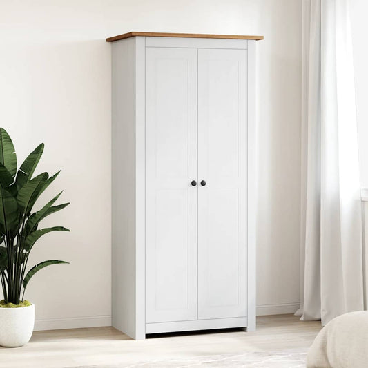 282666 vidaXL Wardrobe White 80x50x171,5 cm Solid Pine Panama Range 1