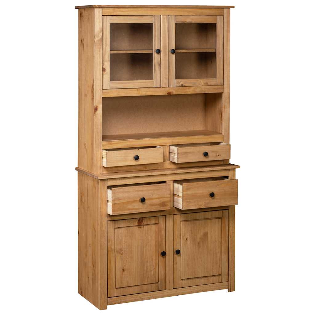 282700 vidaXL Highboard 93x40,5x180 cm Solid Pine Panama Range 2
