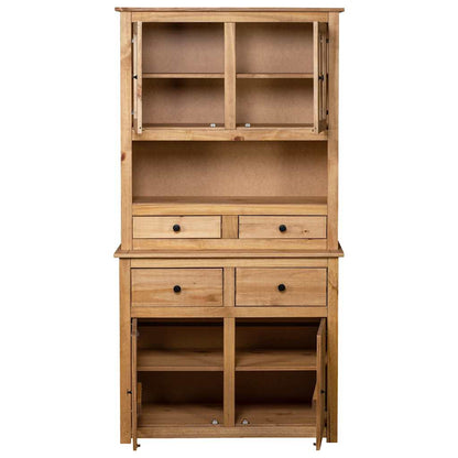 282700 vidaXL Highboard 93x40,5x180 cm Solid Pine Panama Range 4