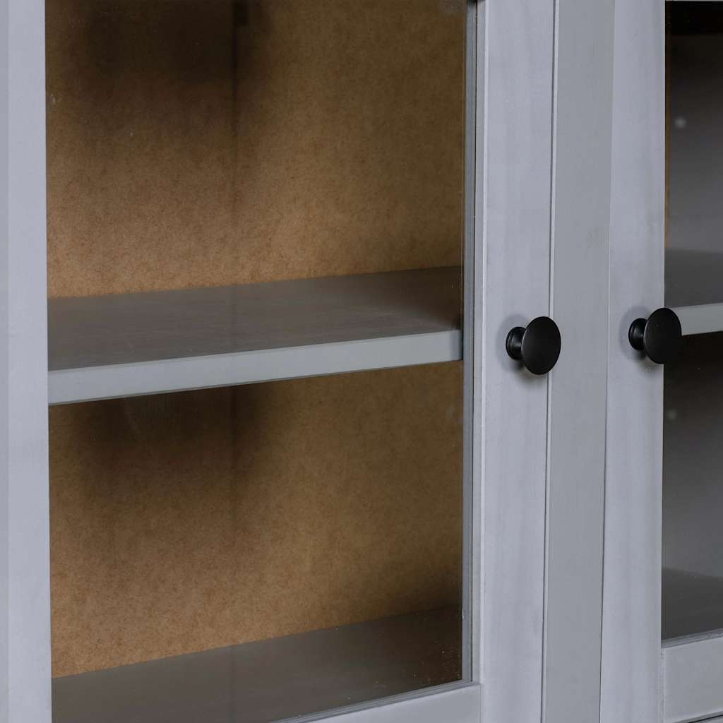 vidaXL Highboard Grey 93x40.5x180 cm Solid Pine Panama Range 5