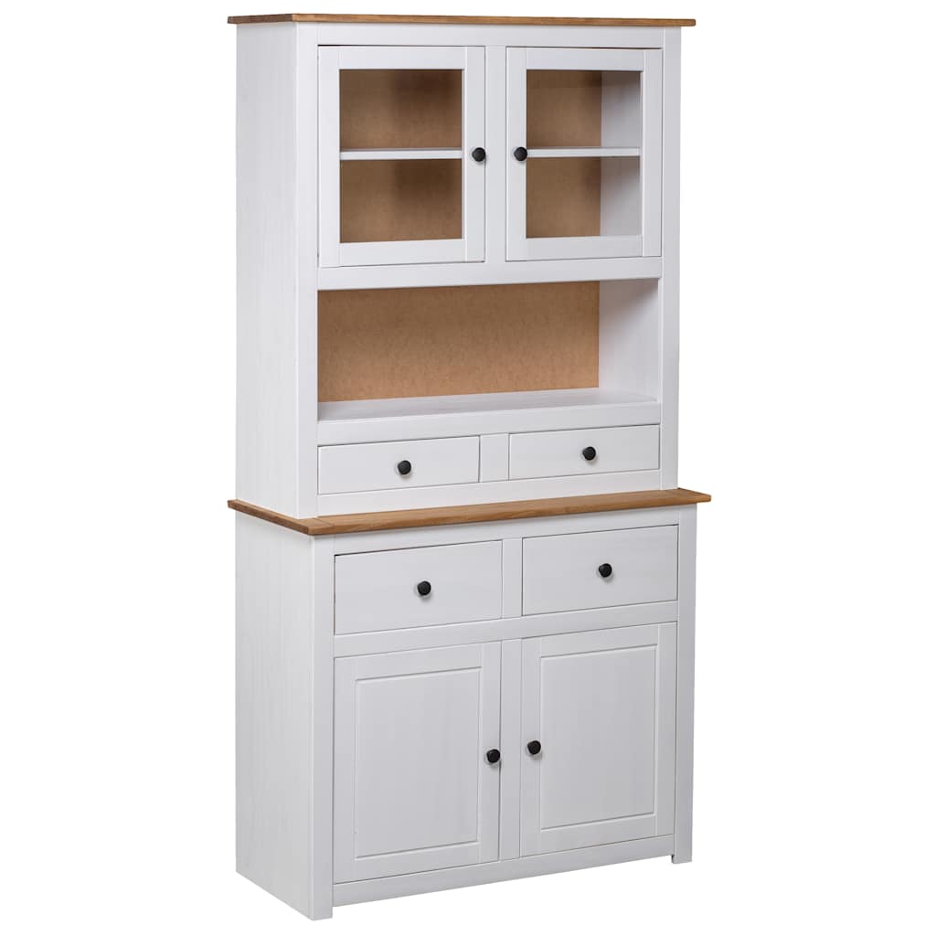 282702 vidaXL Highboard White 93x40,5x180 cm Solid Pine Panama Range 1