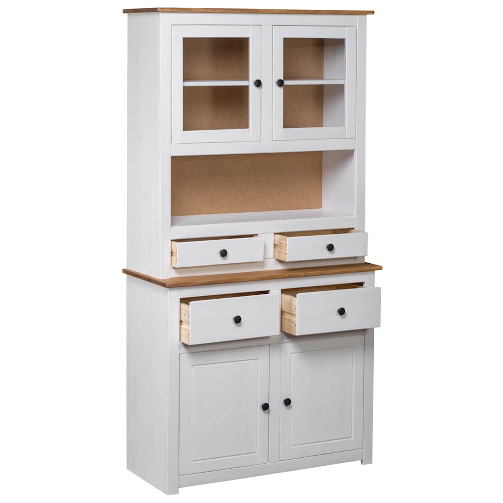 282702 vidaXL Highboard White 93x40,5x180 cm Solid Pine Panama Range 2