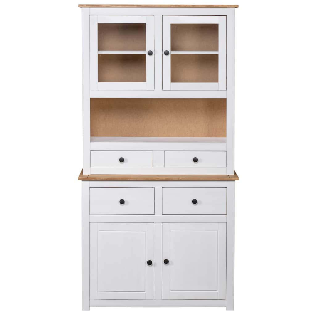 282702 vidaXL Highboard White 93x40,5x180 cm Solid Pine Panama Range 3