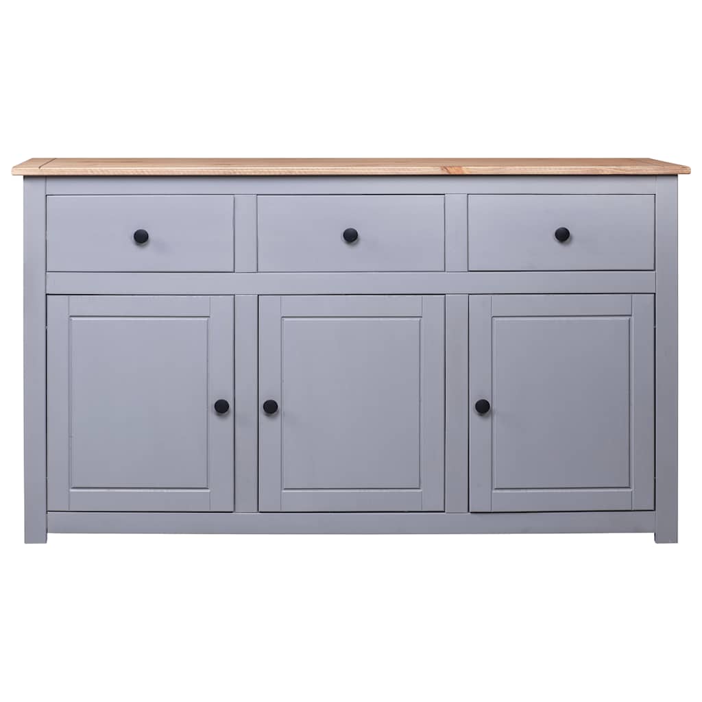 282704 vidaXL Sideboard Grey 135x40x80 cm Solid Pinewood Panama Range 2