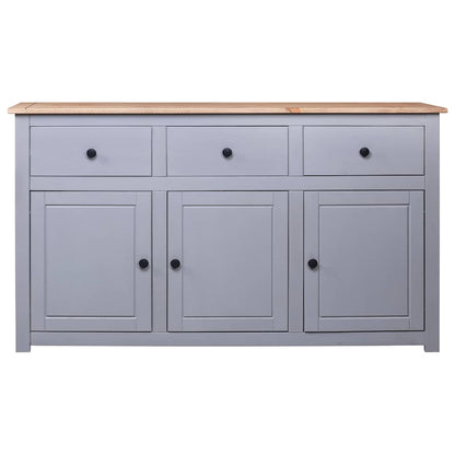 Sideboard 135x40x80 cm Solid Pinewood Panama Range Grey