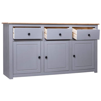 282704 vidaXL Sideboard Grey 135x40x80 cm Solid Pinewood Panama Range 3