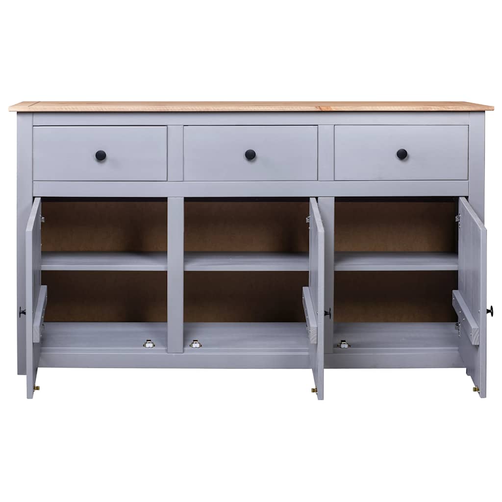 282704 vidaXL Sideboard Grey 135x40x80 cm Solid Pinewood Panama Range 4
