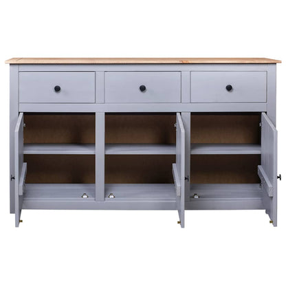 282704 vidaXL Sideboard Grey 135x40x80 cm Solid Pinewood Panama Range 4