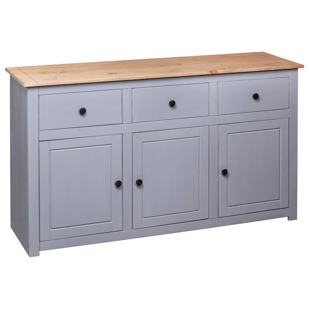 282704 vidaXL Sideboard Grey 135x40x80 cm Solid Pinewood Panama Range 5