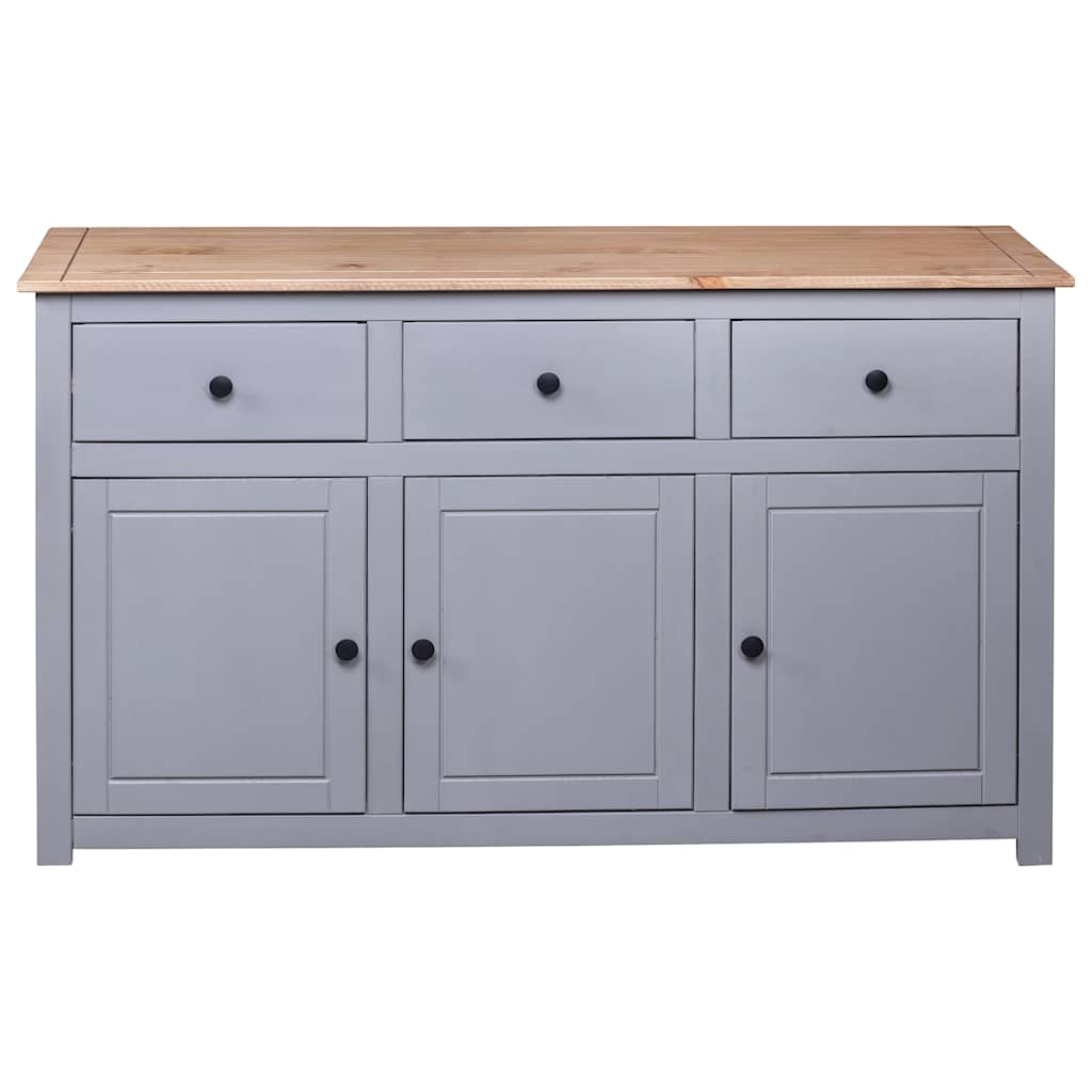282704 vidaXL Sideboard Grey 135x40x80 cm Solid Pinewood Panama Range 6