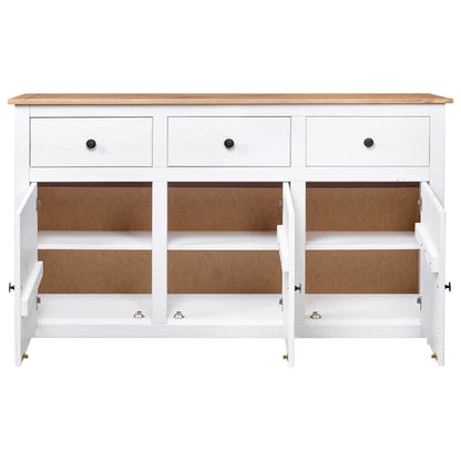 282705 vidaXL Sideboard White 135x40x80 cm Solid Pinewood Panama Range 4