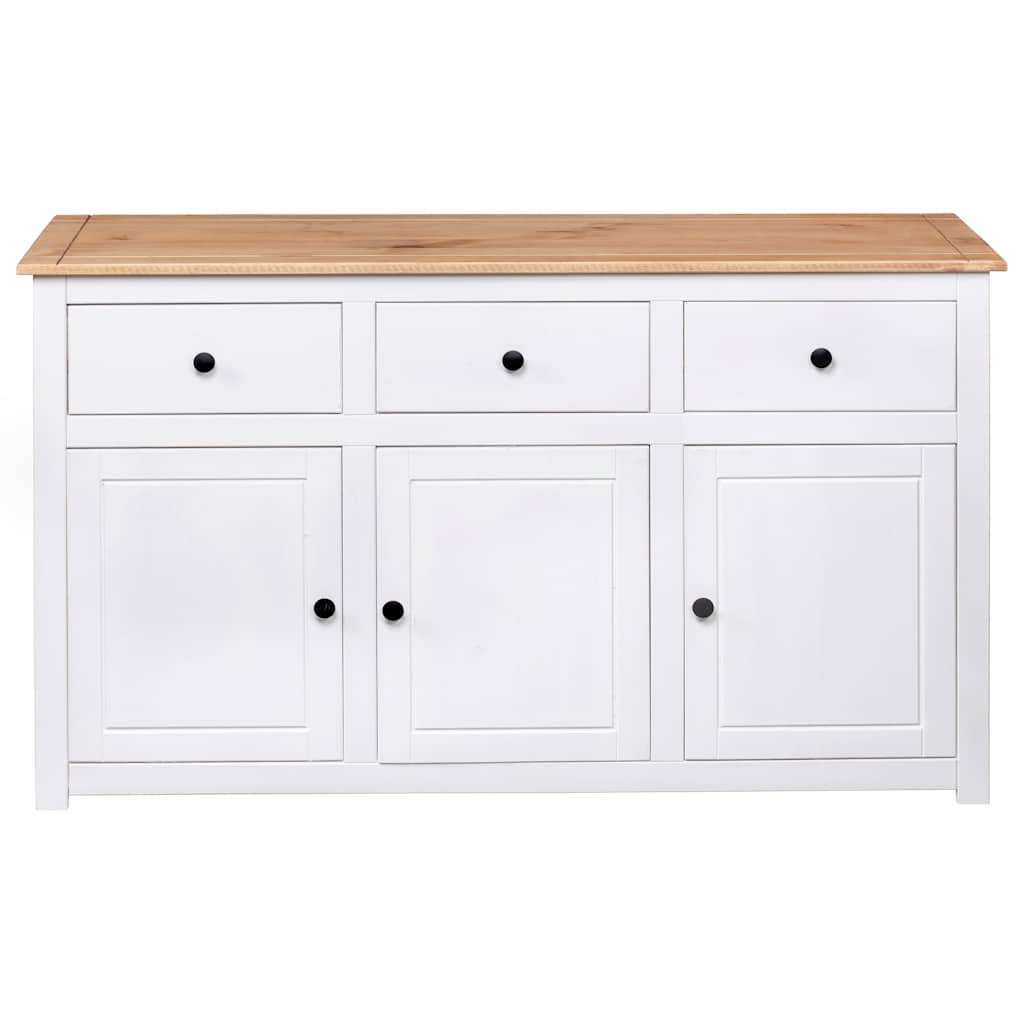 282705 vidaXL Sideboard White 135x40x80 cm Solid Pinewood Panama Range 6