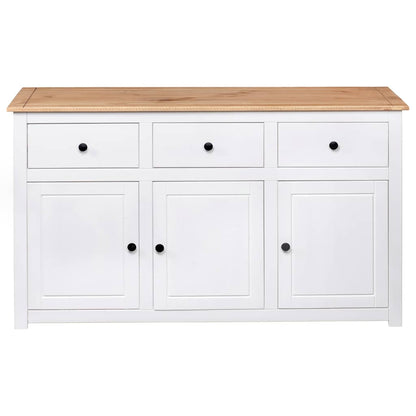 282705 vidaXL Sideboard White 135x40x80 cm Solid Pinewood Panama Range 6