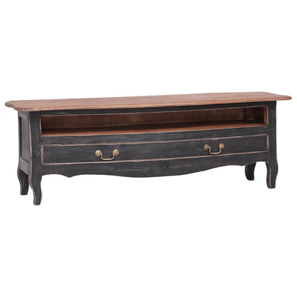 283901 vidaXL TV Cabinet 120x30x40 cm Black Solid Mahogany Wood 1