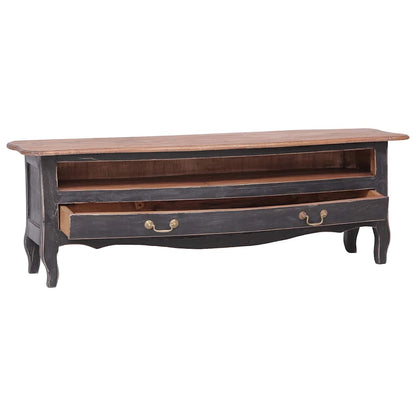 283901 vidaXL TV Cabinet 120x30x40 cm Black Solid Mahogany Wood 2