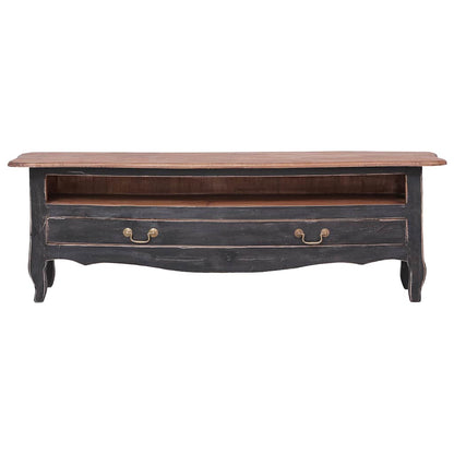 283901 vidaXL TV Cabinet 120x30x40 cm Black Solid Mahogany Wood 3