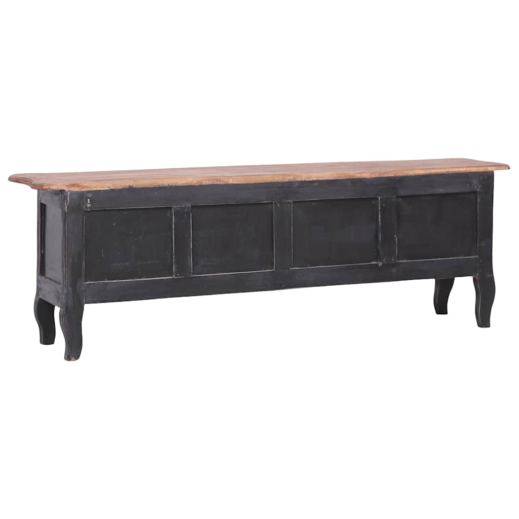 283901 vidaXL TV Cabinet 120x30x40 cm Black Solid Mahogany Wood 4