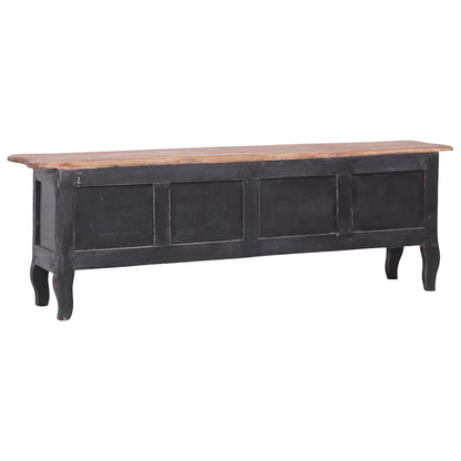 283901 vidaXL TV Cabinet 120x30x40 cm Black Solid Mahogany Wood 4