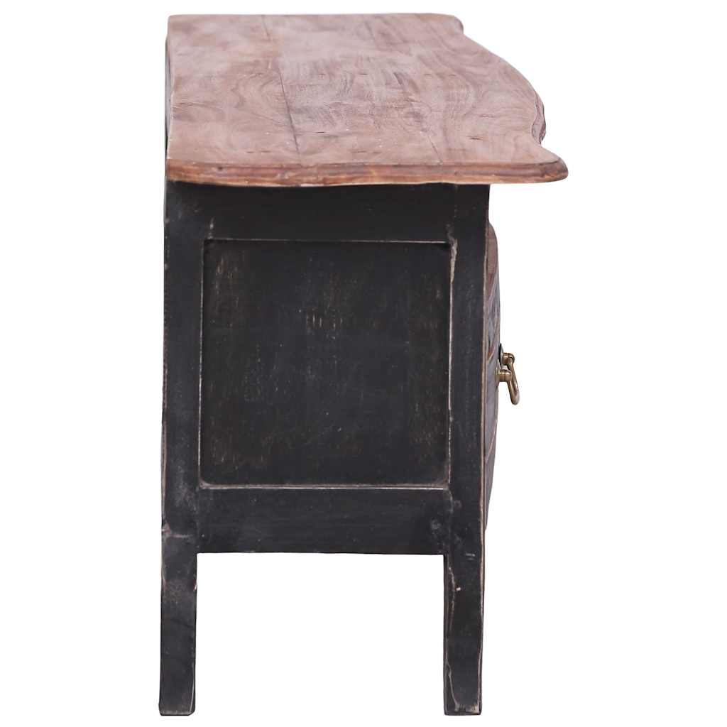 283901 vidaXL TV Cabinet 120x30x40 cm Black Solid Mahogany Wood 5