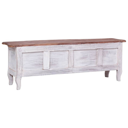 283902 vidaXL TV Cabinet 120x30x40 cm White Solid Mahogany Wood 4