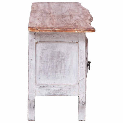 283902 vidaXL TV Cabinet 120x30x40 cm White Solid Mahogany Wood 5