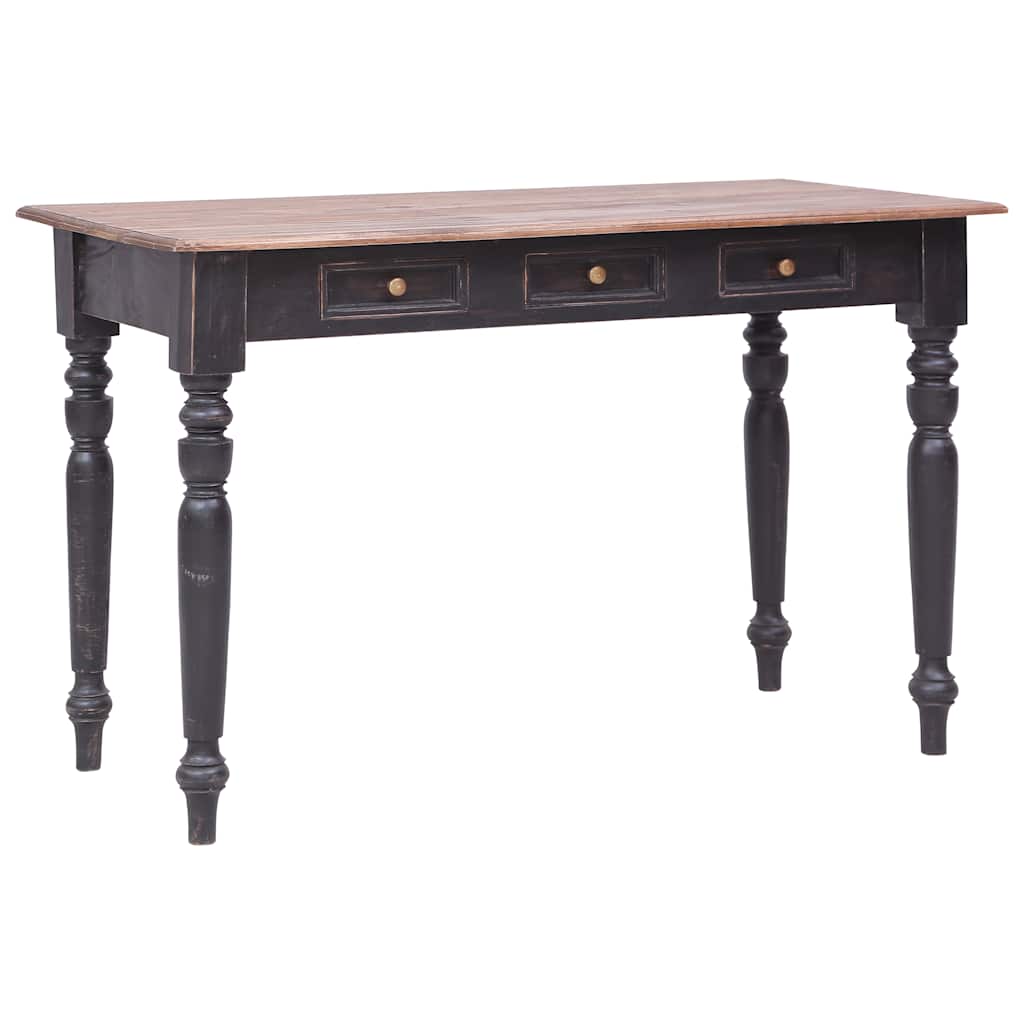 283907 vidaXL Desk with 3 Drawers 117x57x75 cm Solid Mahogany Wood 1
