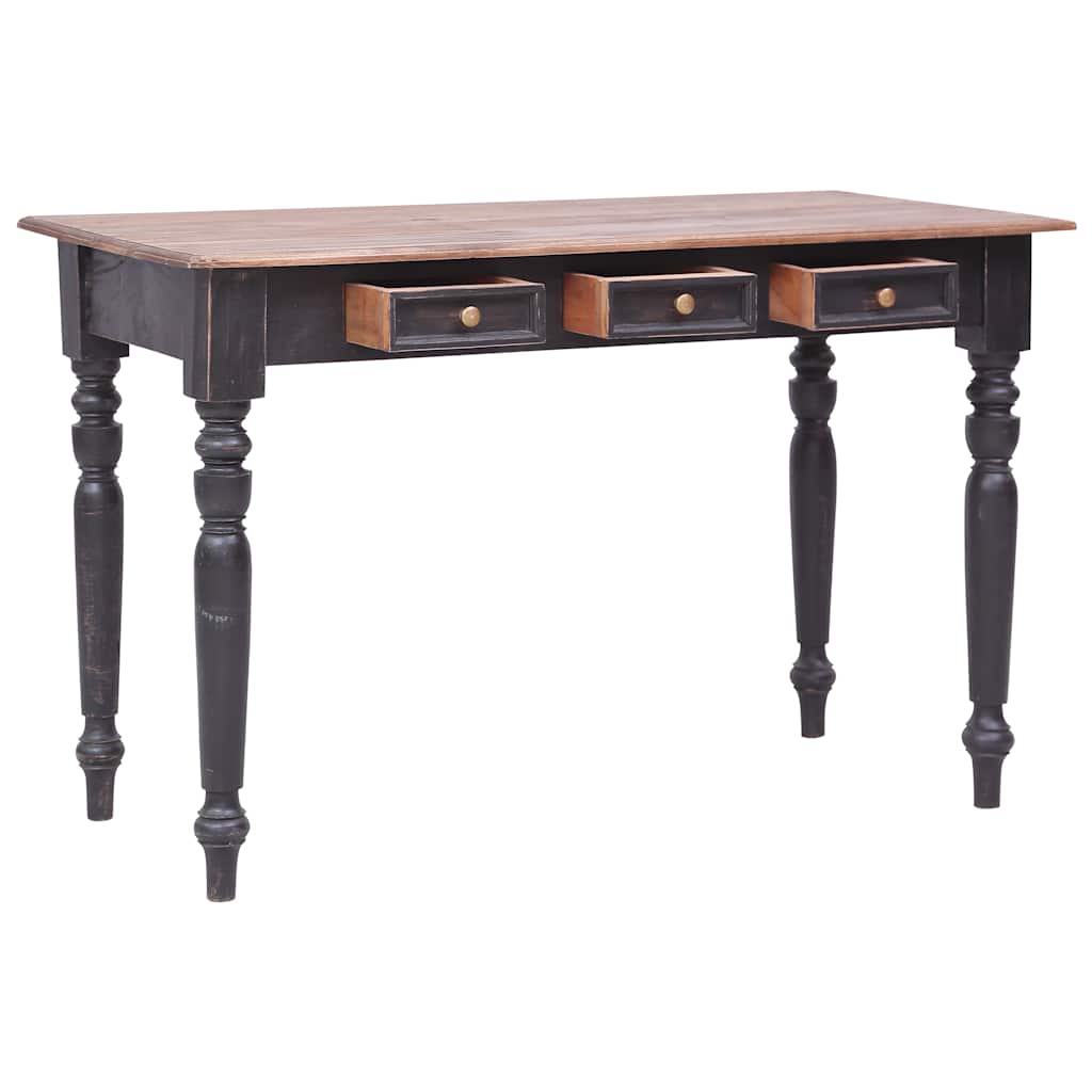 283907 vidaXL Desk with 3 Drawers 117x57x75 cm Solid Mahogany Wood 5