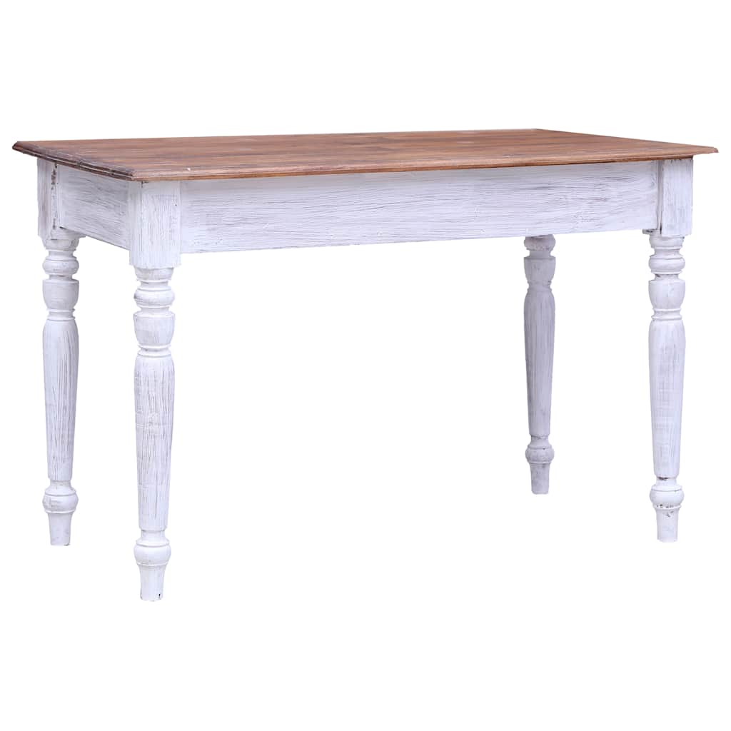 283908 vidaXL Desk with Drawers White 117x57x75 cm Solid Mahogany Wood 4