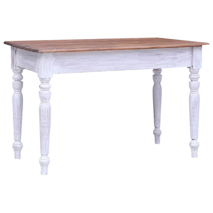 283908 vidaXL Desk with Drawers White 117x57x75 cm Solid Mahogany Wood 4