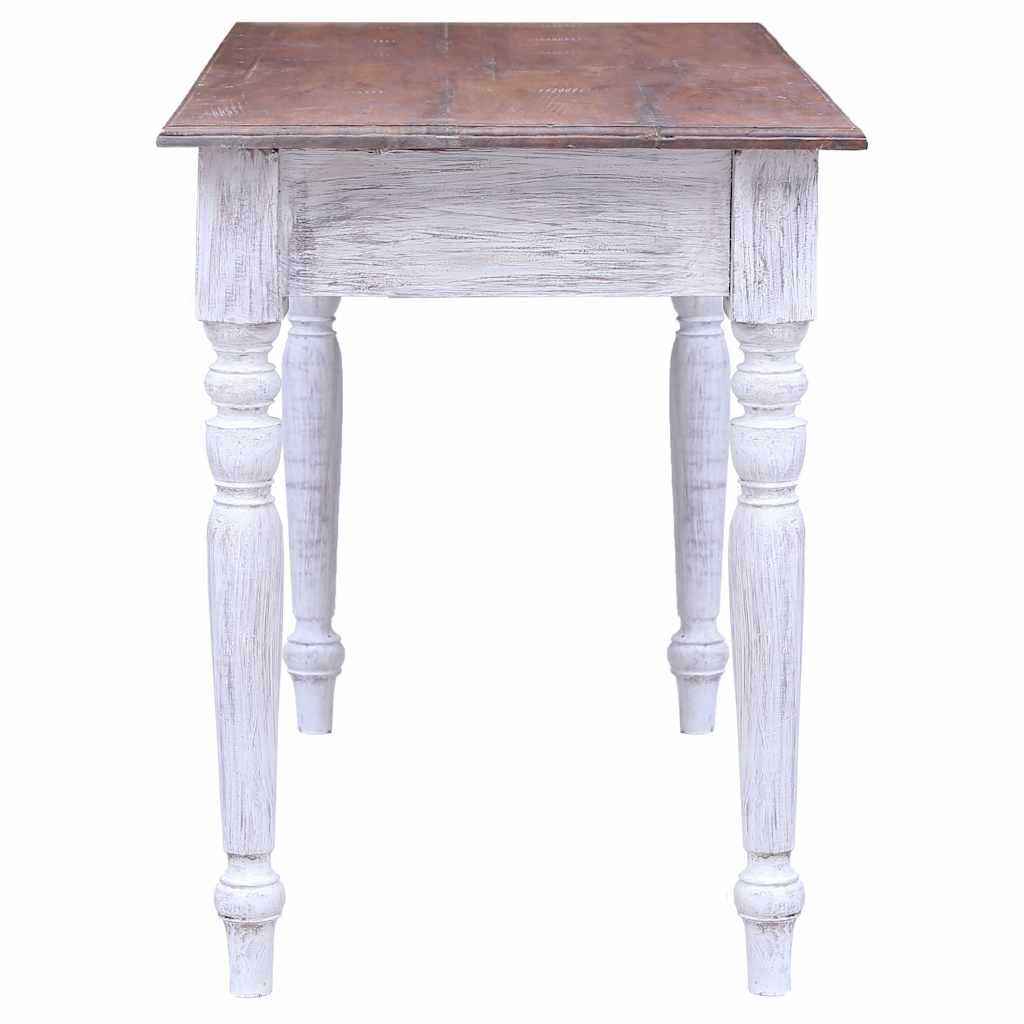283908 vidaXL Desk with Drawers White 117x57x75 cm Solid Mahogany Wood 5