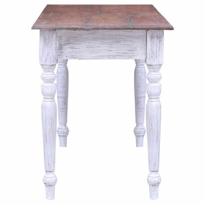 283908 vidaXL Desk with Drawers White 117x57x75 cm Solid Mahogany Wood 5