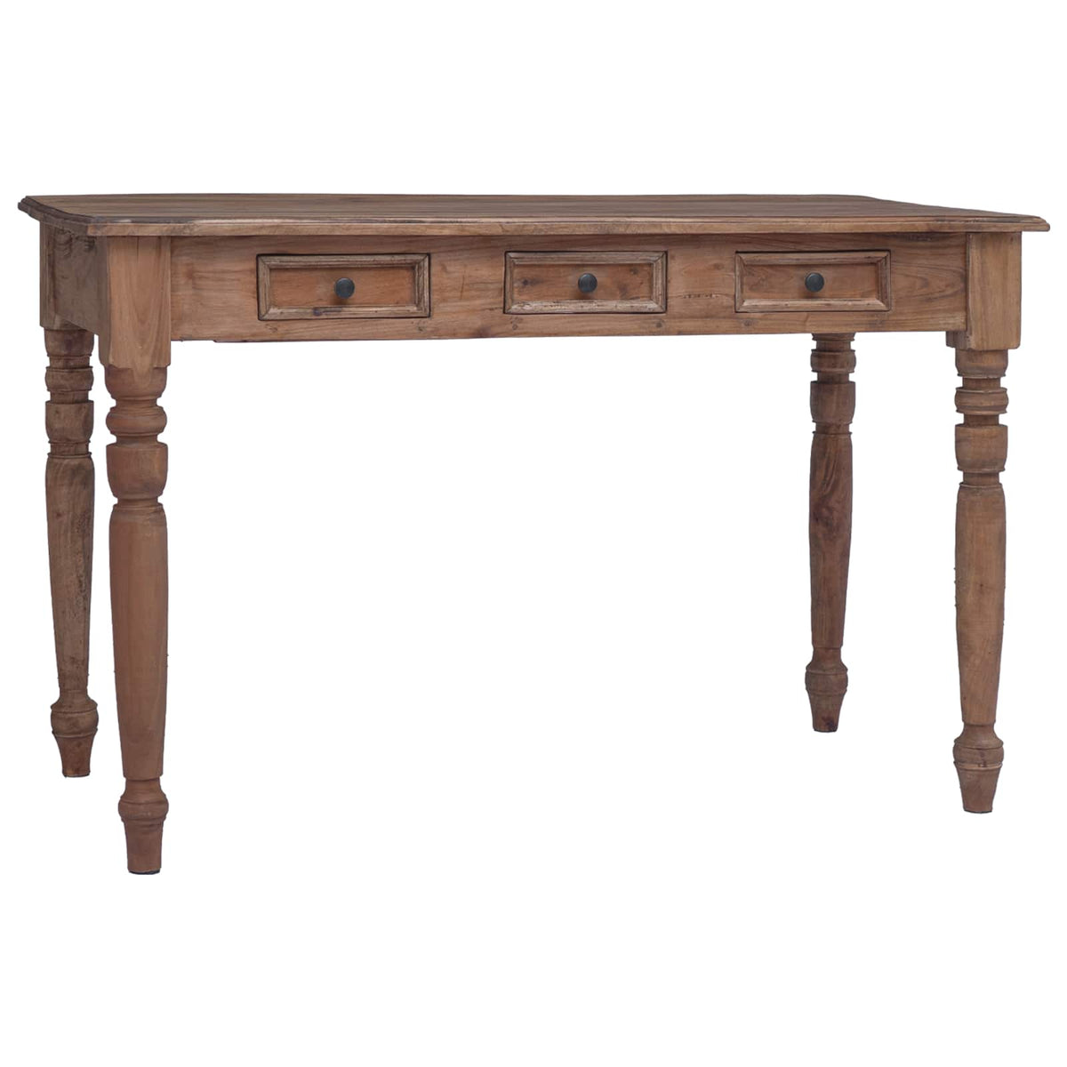 283909 vidaXL Desk with Drawers 117x57x75 cm Solid Mahogany Wood 4