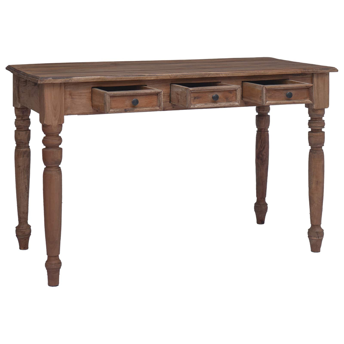 283909 vidaXL Desk with Drawers 117x57x75 cm Solid Mahogany Wood 5