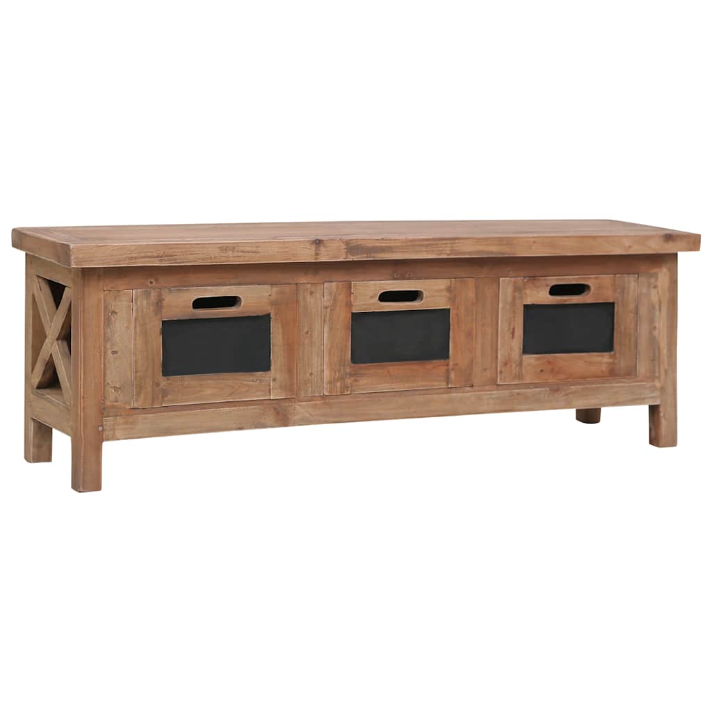 vidaXL TV Cabinet | Brown and black | Solid mahogany wood | Medium | TV Cabinet 1