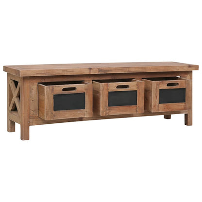 vidaXL TV Cabinet | Brown and black | Solid mahogany wood | Medium | TV Cabinet 2