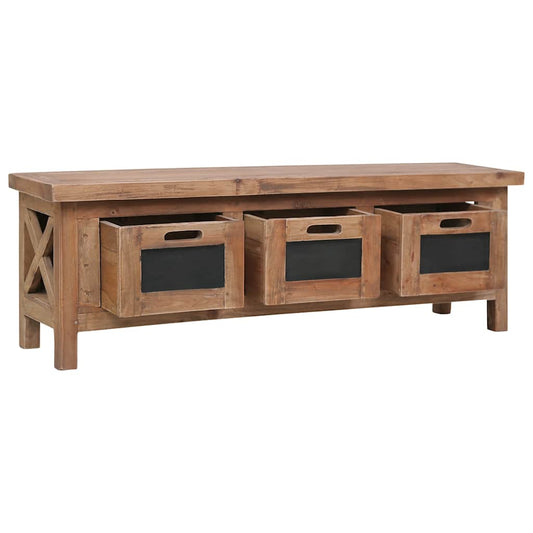 vidaXL TV Cabinet | Brown and black | Solid mahogany wood | Medium | TV Cabinet 2