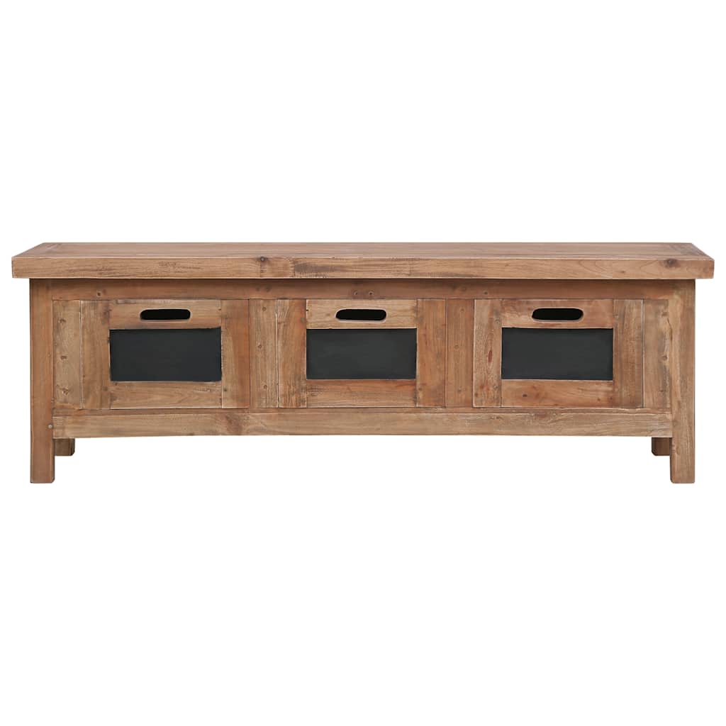 vidaXL TV Cabinet | Brown and black | Solid mahogany wood | Medium | TV Cabinet 3