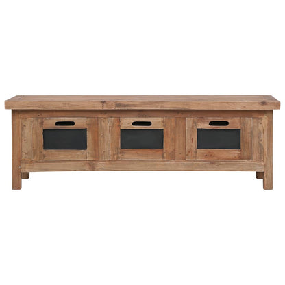 vidaXL TV Cabinet | Brown and black | Solid mahogany wood | Medium | TV Cabinet 3