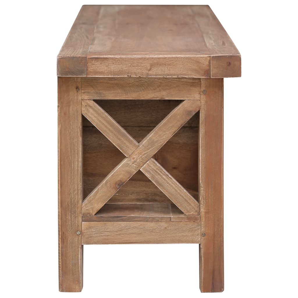 vidaXL TV Cabinet | Brown and black | Solid mahogany wood | Medium | TV Cabinet 4