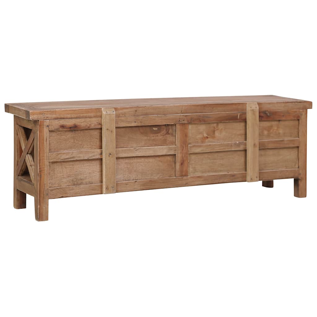 vidaXL TV Cabinet | Brown and black | Solid mahogany wood | Medium | TV Cabinet 5