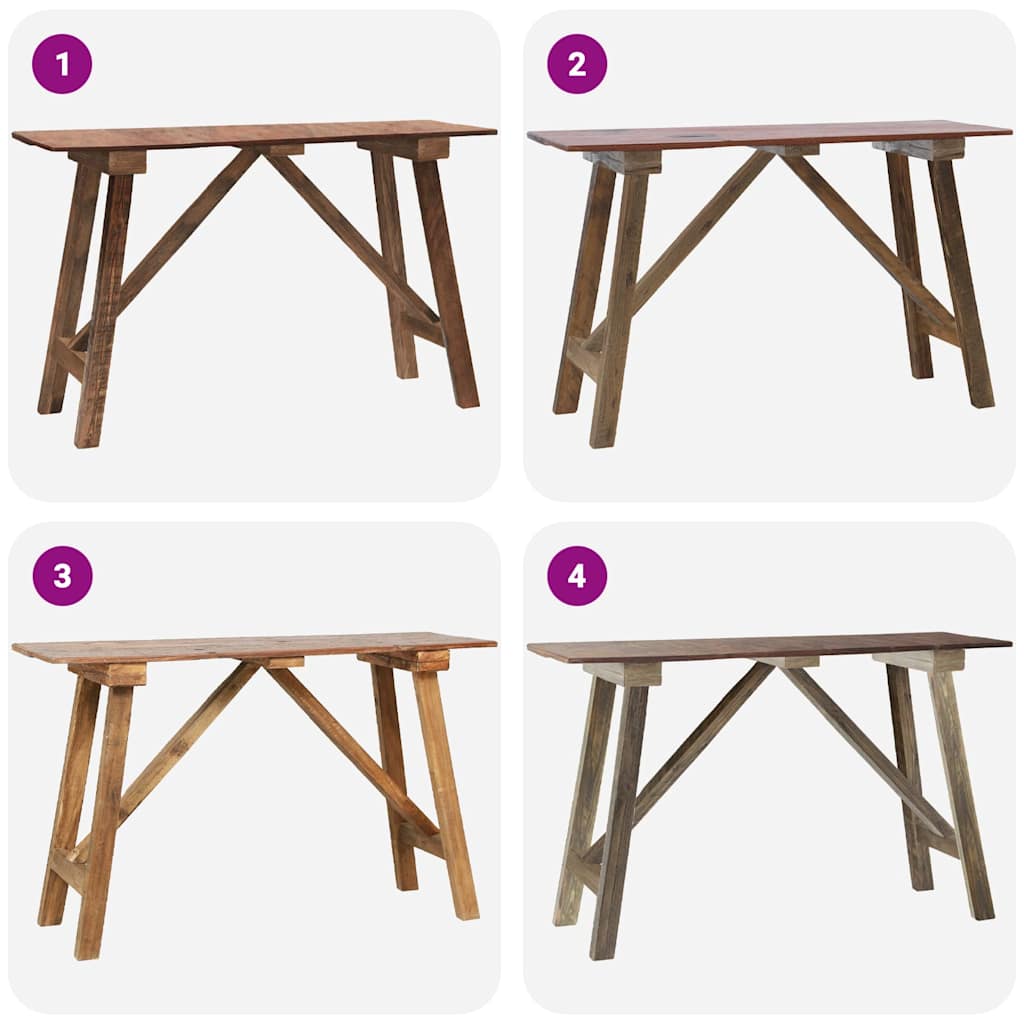 283916 vidaXL Console Table 130x40x80 cm Mixed Recycled Wood 3